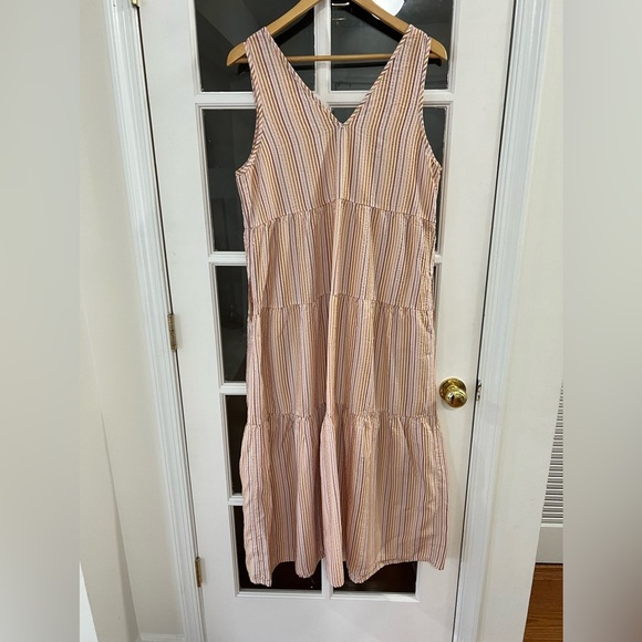 Marine Layer Corinne Stripe Sleeveless Midi Dress - Size L - Picture 8 of 8